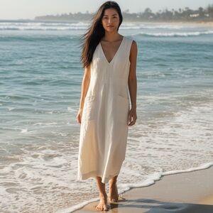 8 by Yoox flax beach dress